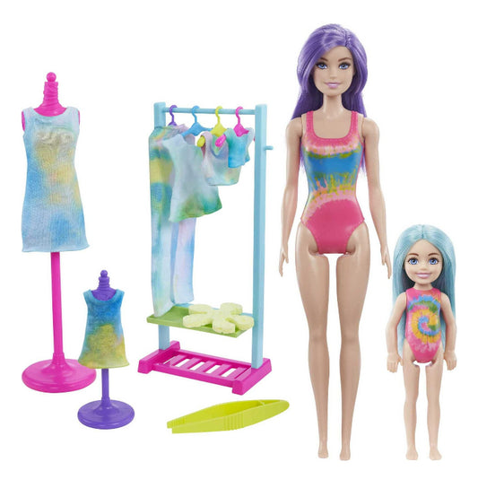 Barbie Doll Color Reveal Gift Set Tie-Dye Fashion Maker