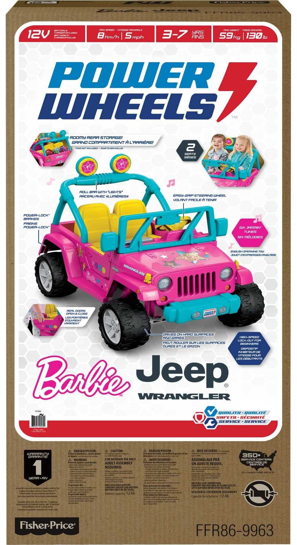 Power Wheels Barbie Jeep Wrangler 12-V
