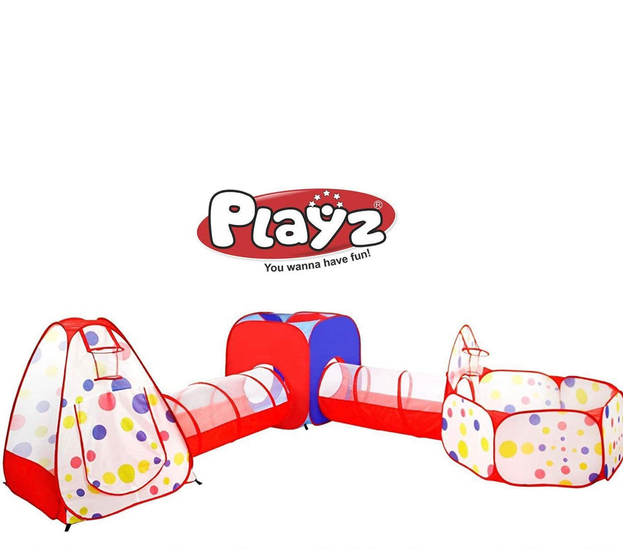 Playz 3pc Kids Play Tent Crawl Tunnel