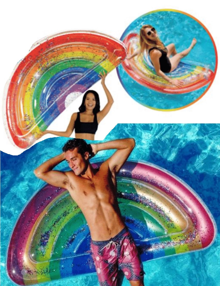 POOLCANDY RAINBOW COLLECTION INFLATABLE DELUXE GLITTER RAINBOW