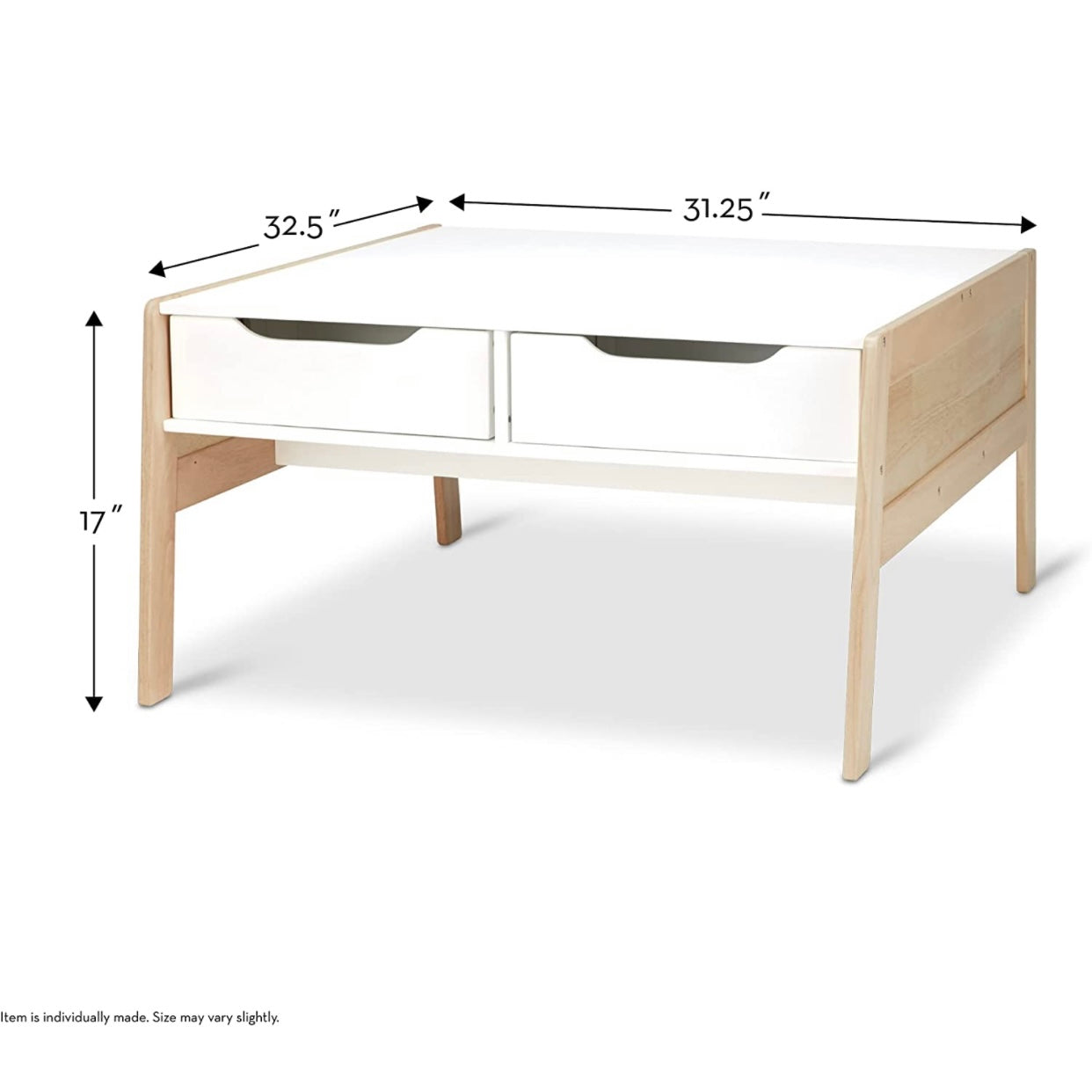 Wooden Art & Activity Table with Bins