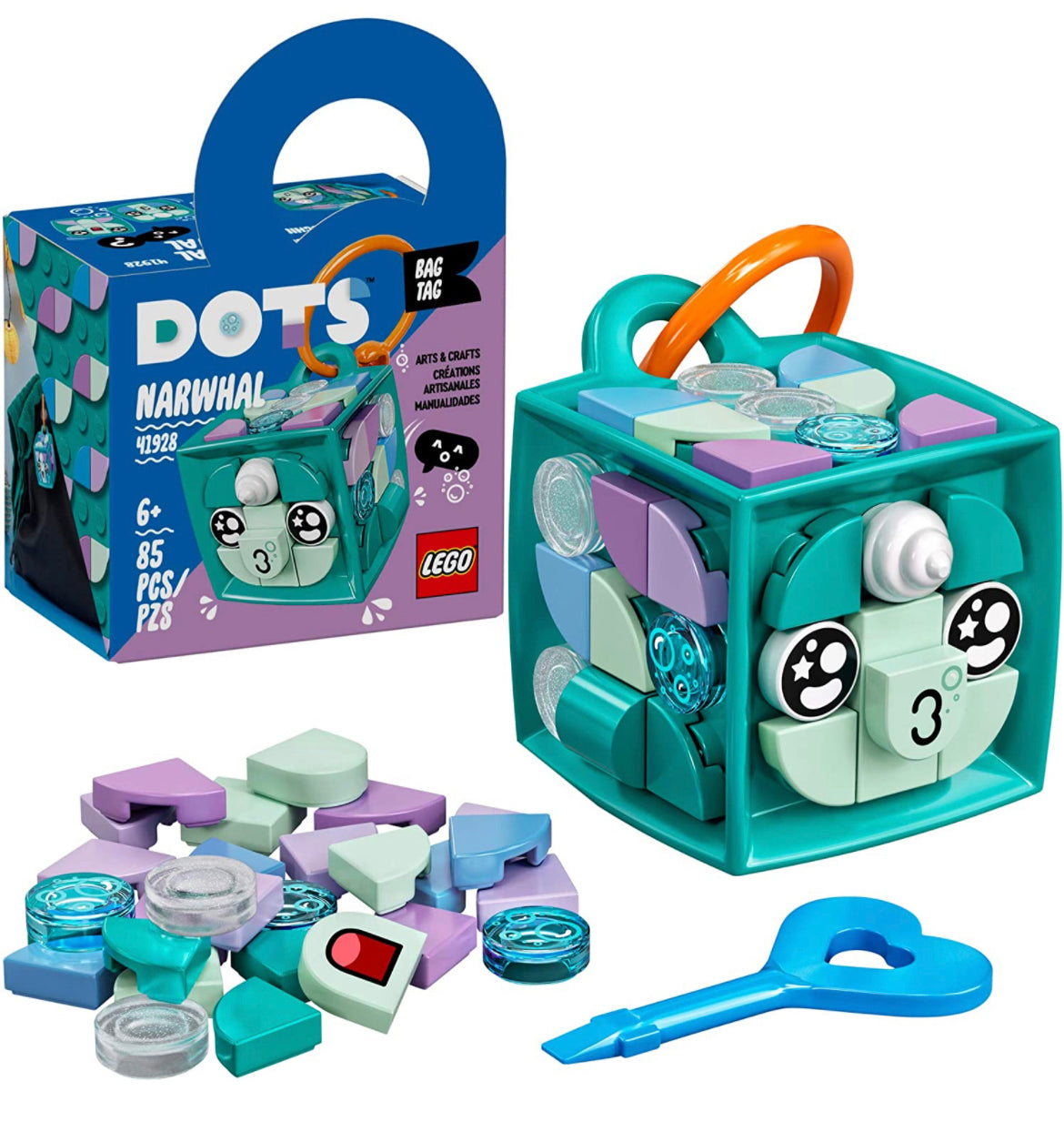 LEGO DOTS Bag Tag Narwhal (85 Pieces)