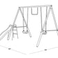 Metal Outdoor Kids Swing Set with Slide