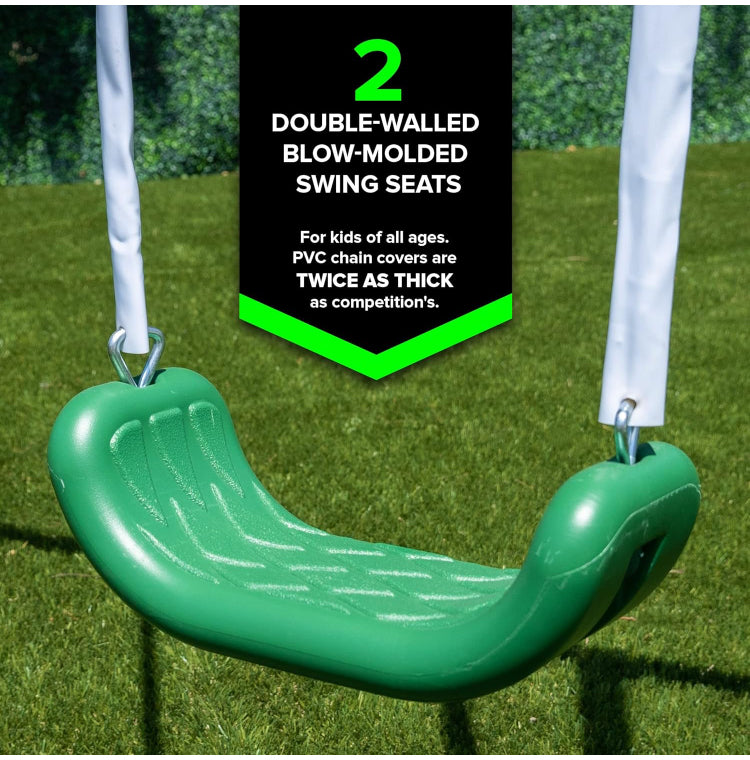 Metal Outdoor Kids Swing Set with Slide