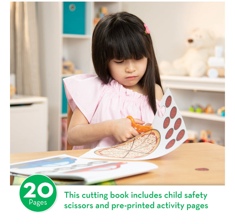 Melissa & Doug Scissor Skills Activity Book With Pair of Child-Safe Scissors (20 Pages) - FSC-Certified Materials