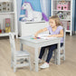 Melissa & Doug Wooden Table and Chairs Gray
