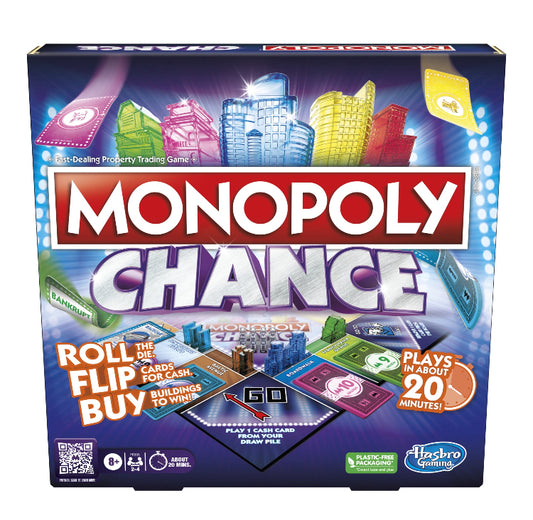 Monopoly Chance Fast-Paced 20 Minute Board Game