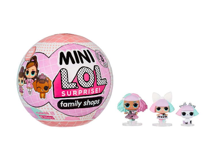 Mini L.O.L. Surprise! Family- with 3 Dolls, Surprises, Mini Dolls, Collectible Dolls, Ball Playset, Mini Tween Fashion Dolls- Great Gift for Girls Age 4+