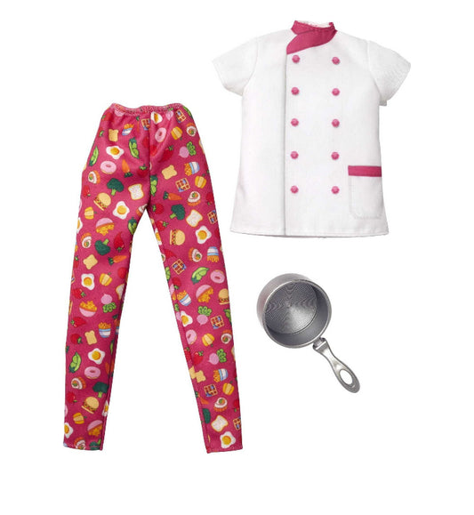 Barbie Chef Fashion Pack, Clothing Set for Dolls with Jacket, Pants & Pot Accessory