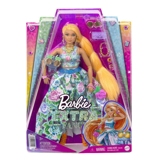 Barbie Extra Fancy Doll with Curvy Shape & Orange Hair in Floral