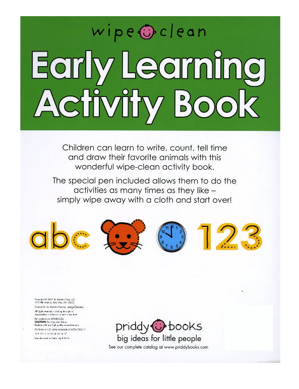 Wipe Clean: Early Learning Activity Book  Wipe Clean Activity Books