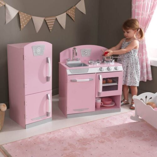 Kidkraft Kids Pink Retro Pretend Play Kitchen
