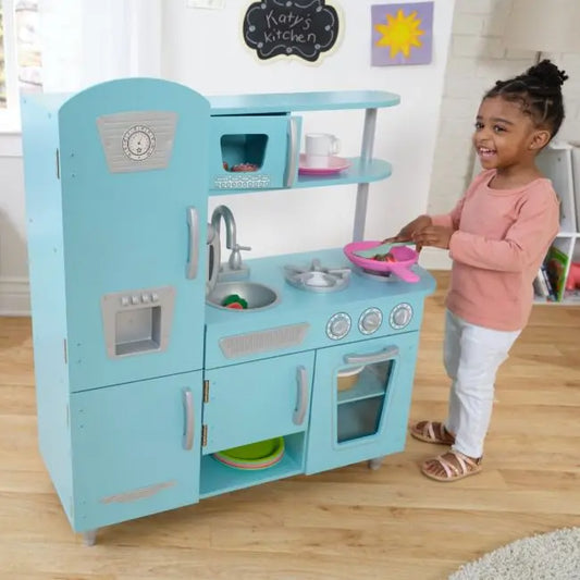 Kidkraft Kids Blue Retro Pretend Play Kitchen