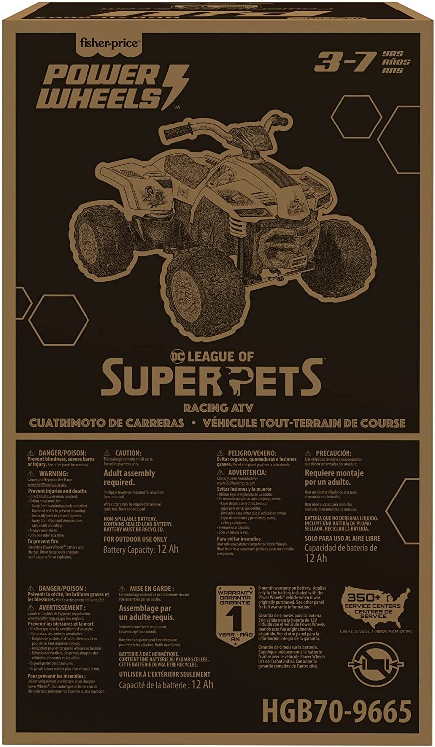 Power Wheels DC League of Super-Pets Racing ATV 12-V