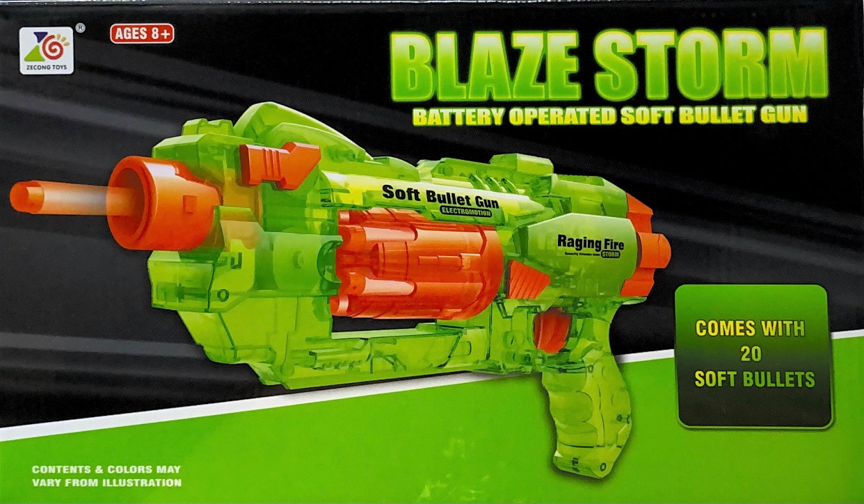 Blaze Storm Raging Fire Green Gun - El Mercado de Juguetes