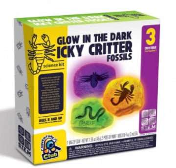 Glow In The Dark Icky Critter Fossils - El Mercado de Juguetes