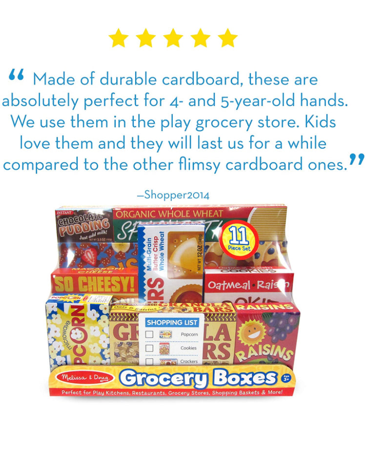 Melissa & Doug Grocery Boxes for Pretend Kitchens and Shopping