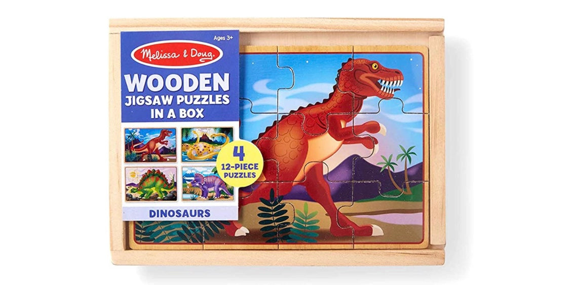 Melissa & Doug Wooden Jigsaw Puzzle Dinosaurs