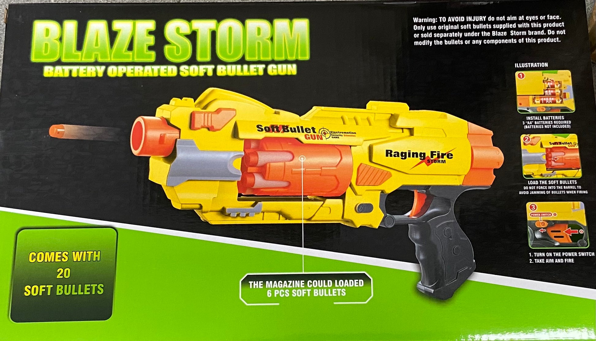 Blaze Storm Raging Fire Yellow Gun - El Mercado de Juguetes