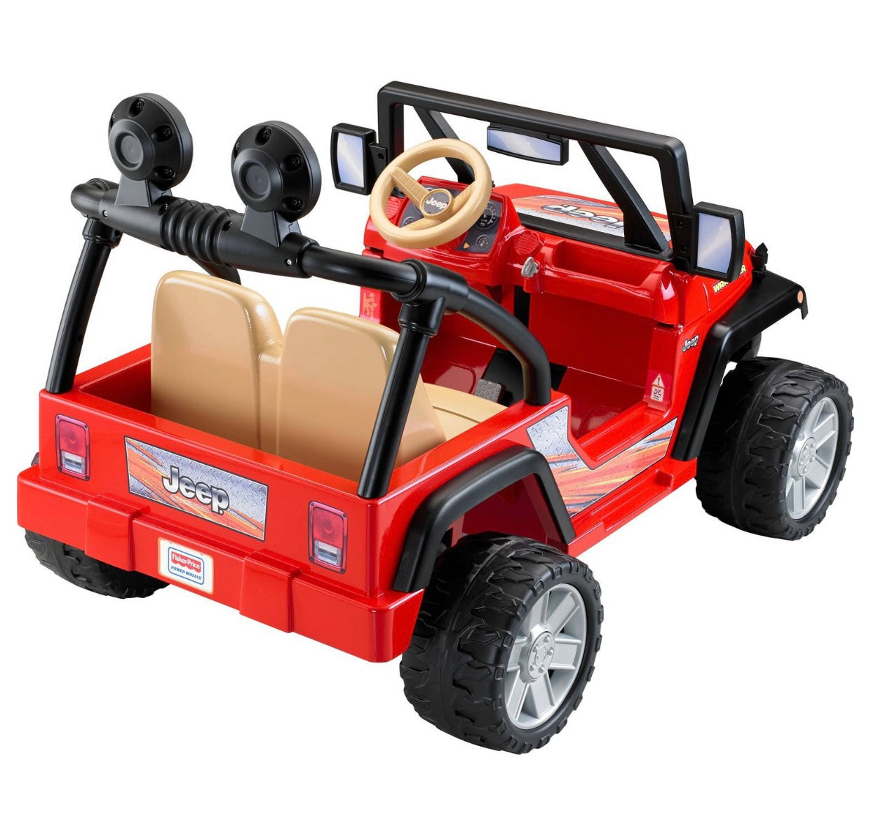 Power Wheels Jeep Wrangler 12V Red and Black Ride On Vehicle