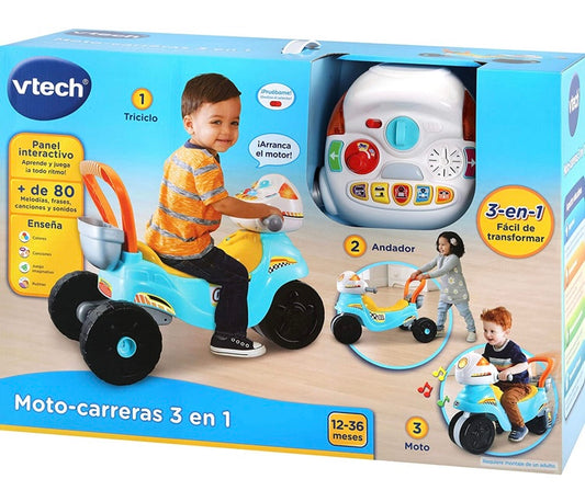 VTech - Moto De Carreras 3en1 Azul