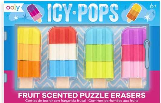 OOLY ICY Pops Fruit-Scented Puzzle Erasers