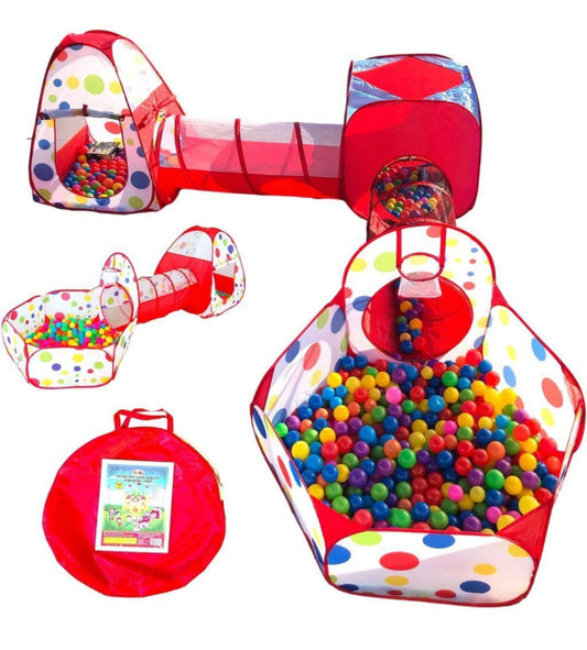 Playz 3pc Kids Play Tent Crawl Tunnel