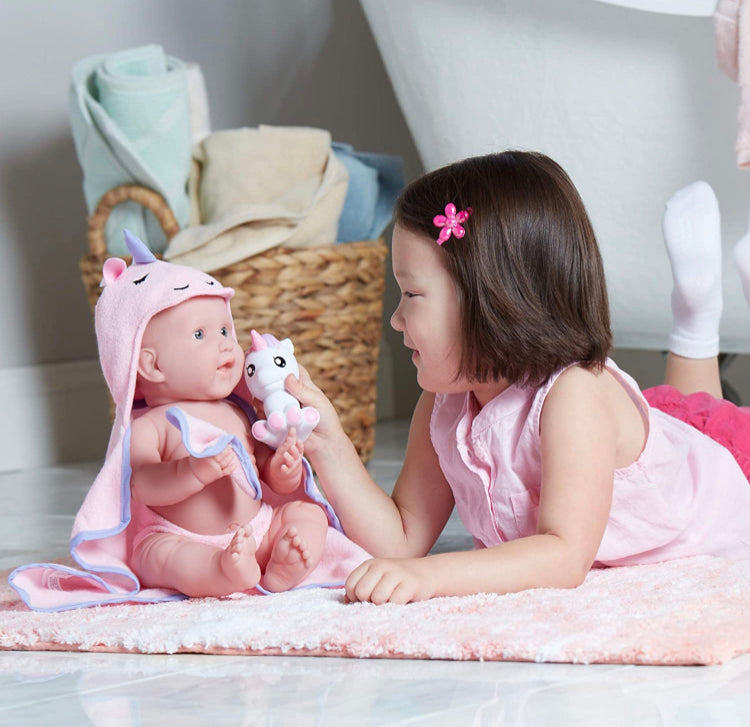 JC Toys Bubbles & Bath Girl Baby Doll - Unicorn