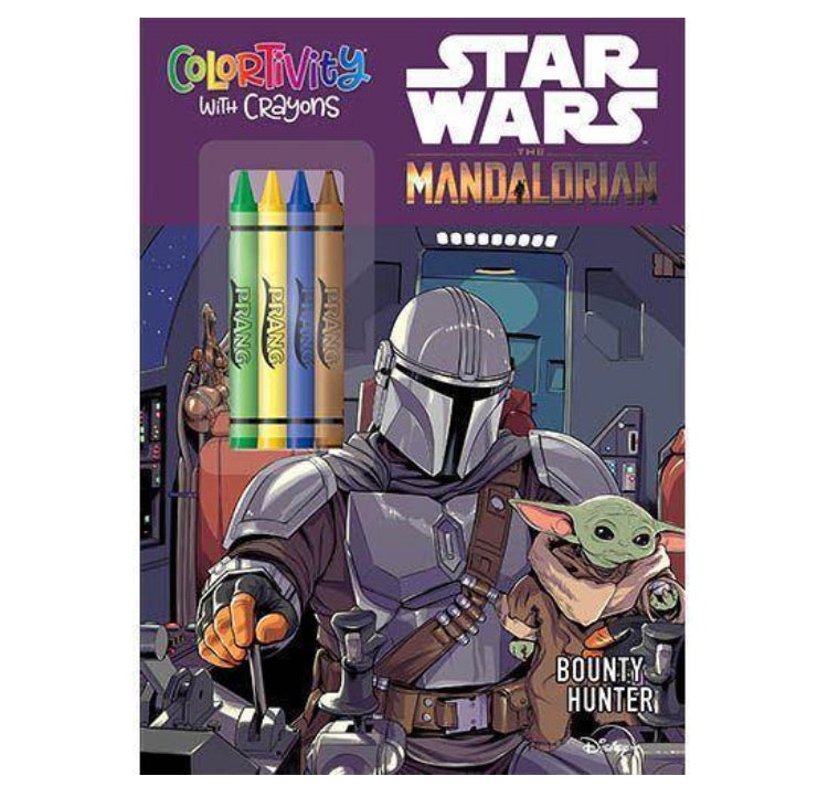 Mandalorian Star Wars coloring book with crayons