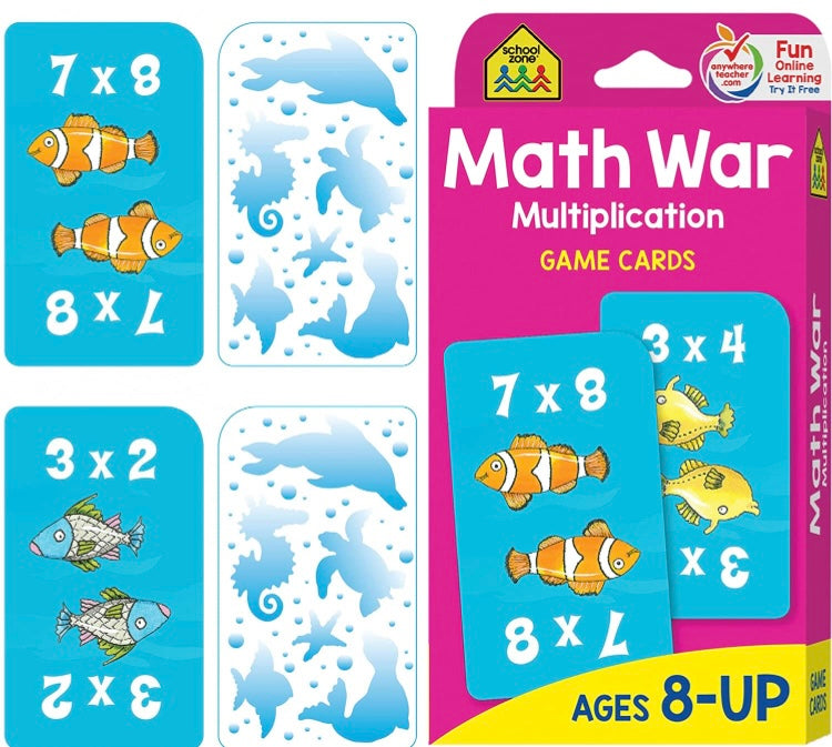 School Zone Math War Multiplication Game Card