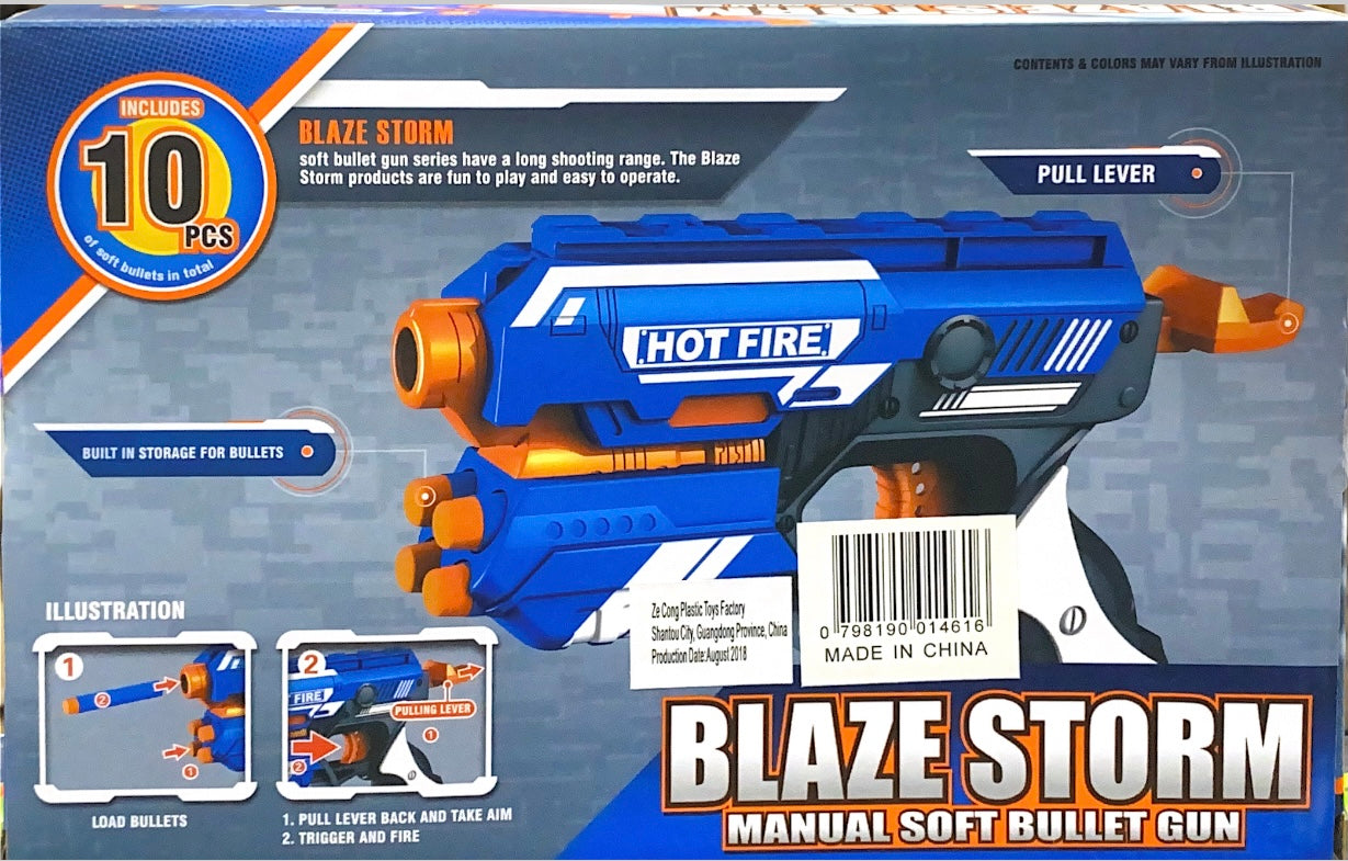 Blaze Storm Manual Soft Bullet Gun - El Mercado de Juguetes