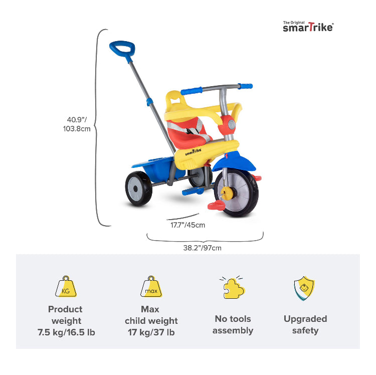 smarTrike Breeze 3 in 1 Baby Toddler Trike Tricycle - Multicolor