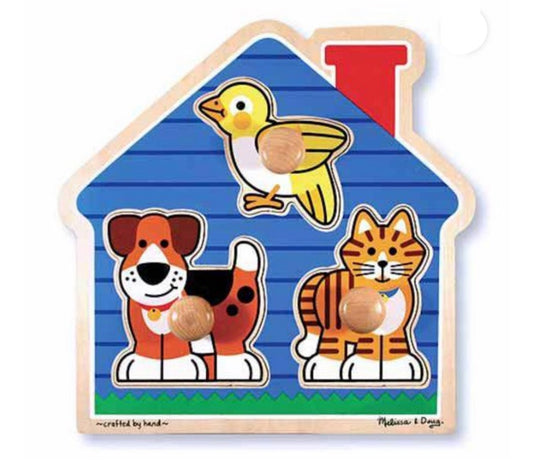 Melissa & Doug Jumbo Knob Puzzle House Pets (3 Pieces)