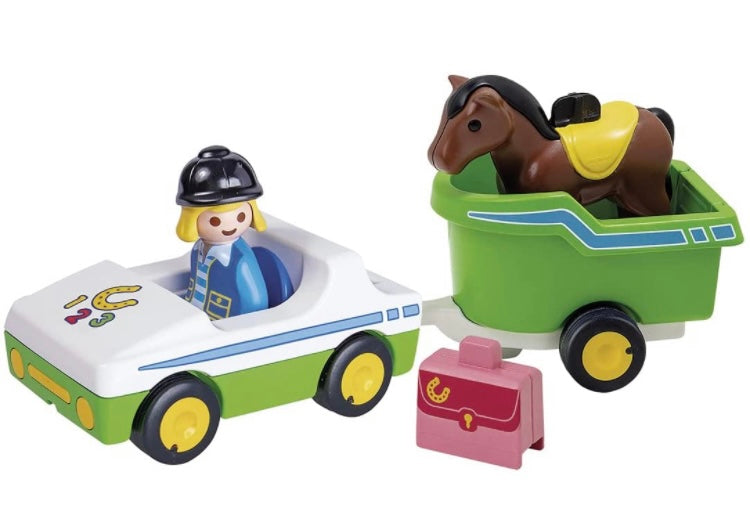 Playmobil 1.2.3 Car with Horse Trailer