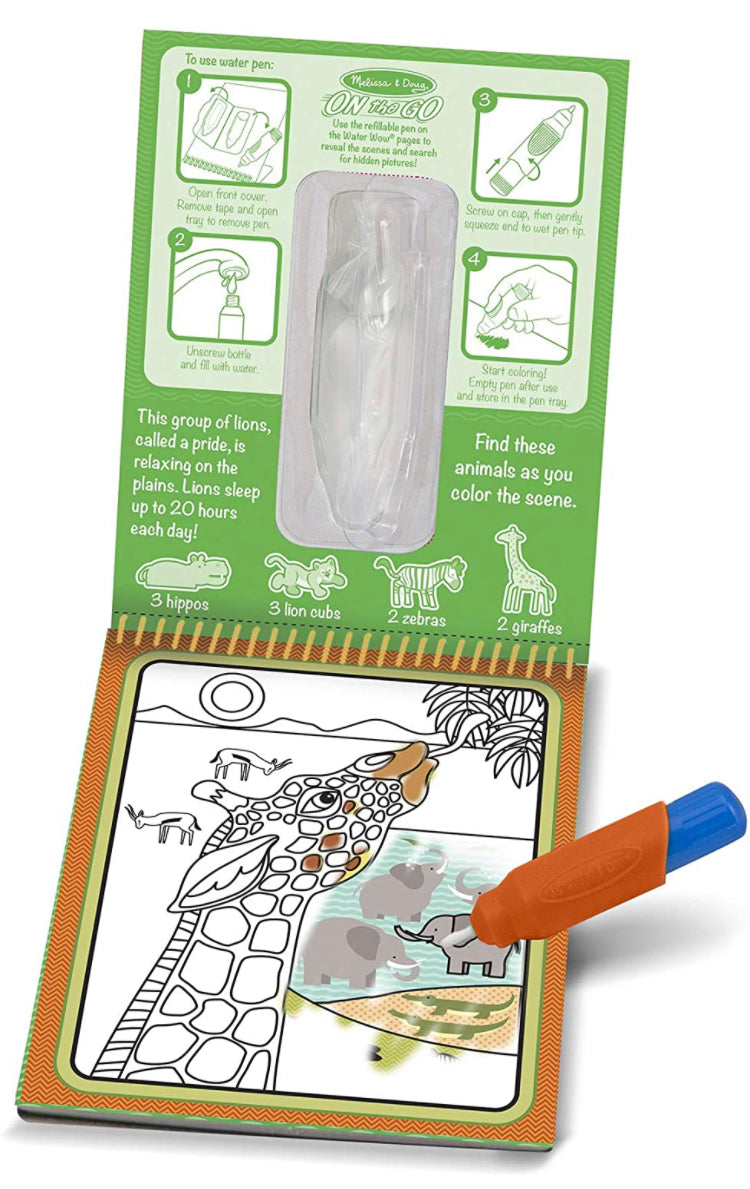 Melissa & Doug On the Go Water Wow! Reusable Water-Reveal Activity Pad - Safari