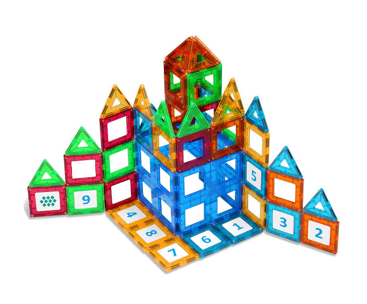 Kid Galaxy Mag Learning Tiles Magnetic Building Set - 60Pcs Set