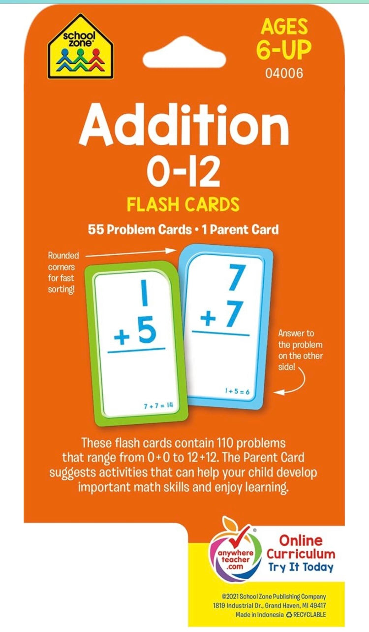 School Zone ADDITION Flash Cards