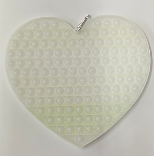 Pop Toy! Fidget- Heart White Clear