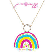 Jane Marie Kids 14" CLEAR CZECH Stone Open Circle Necklace