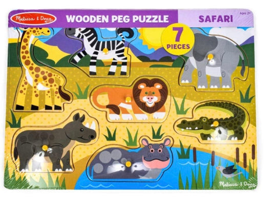 Melissa & Doug Safari Wooden Peg Puzzle