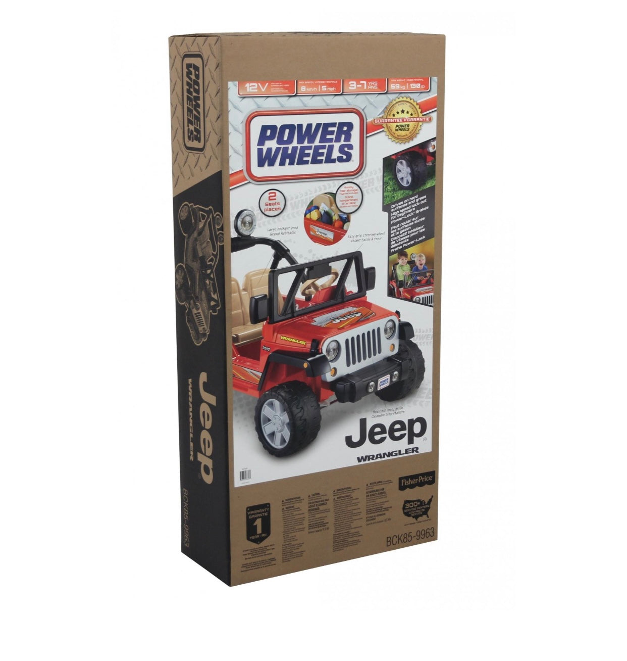 Power Wheels Jeep Wrangler 12V Red and Black Ride On Vehicle