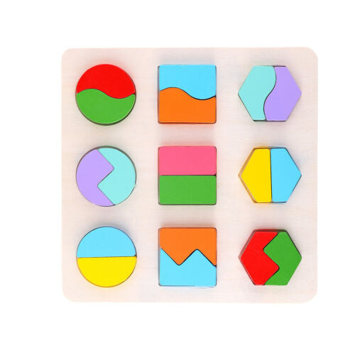 Wooden Shape Puzzle Board Color Figures