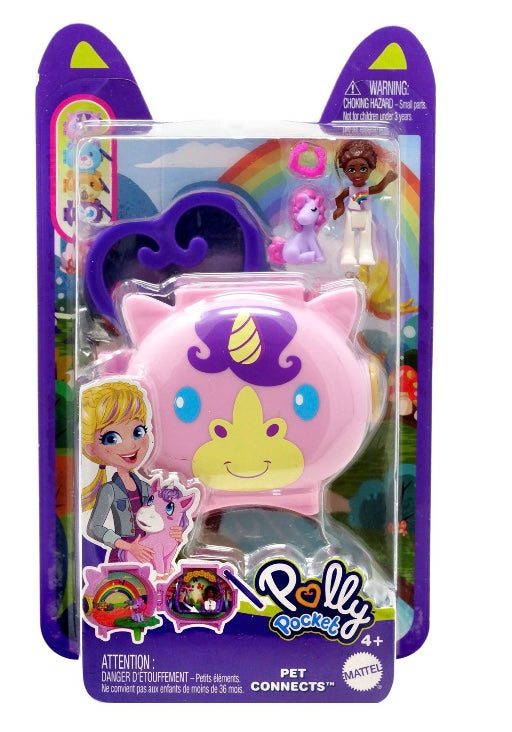 Polly Pocket Pet Connects Unicorn Micro Playset
