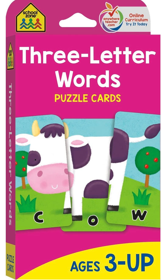 School Zone - Three-Letter Words Puzzle Flash Cards