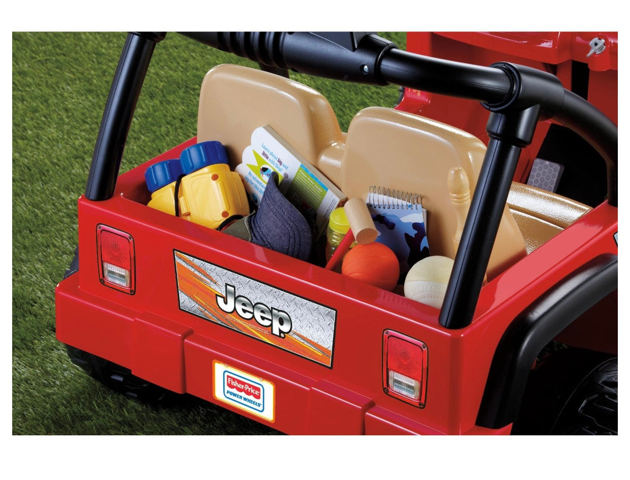 Power Wheels Jeep Wrangler 12V Red and Black Ride On Vehicle